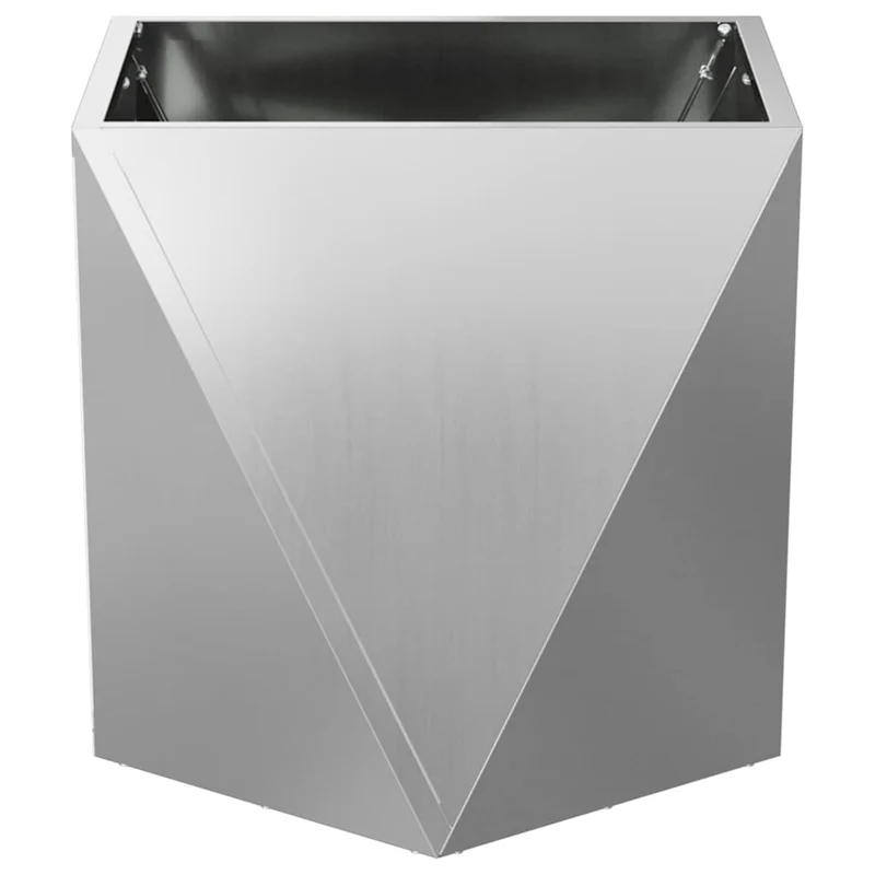 Jardinera 2 Uds. Plateado 50 X 50 X 50 Cm Acero Galvanizado