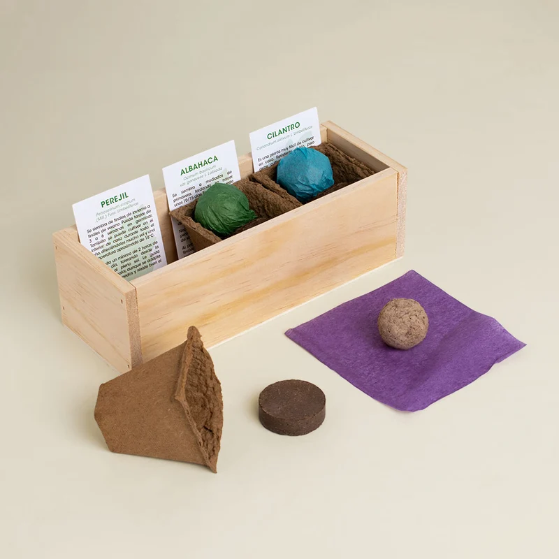 Kit Autocultivo Gourmet Perejil, Albahaca y Cilantro | Hierbas Frescas para Cocina - Resetea