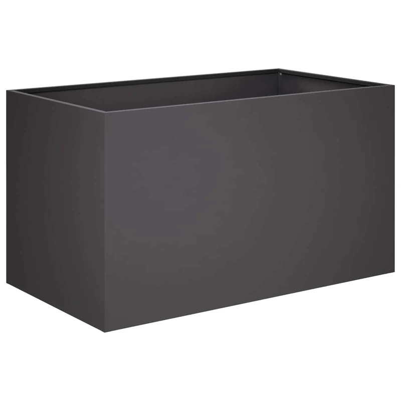 Macetero De Jardín Negro 80 X 50 X 50 Cm Acero Laminado En Frío