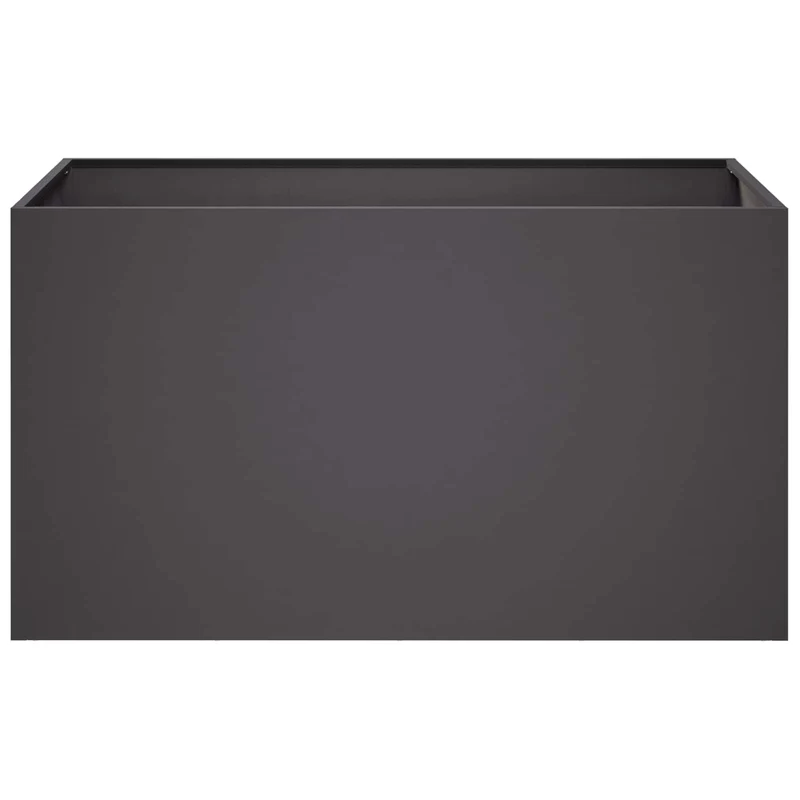 Macetero De Jardín Negro 80 X 50 X 50 Cm Acero Laminado En Frío