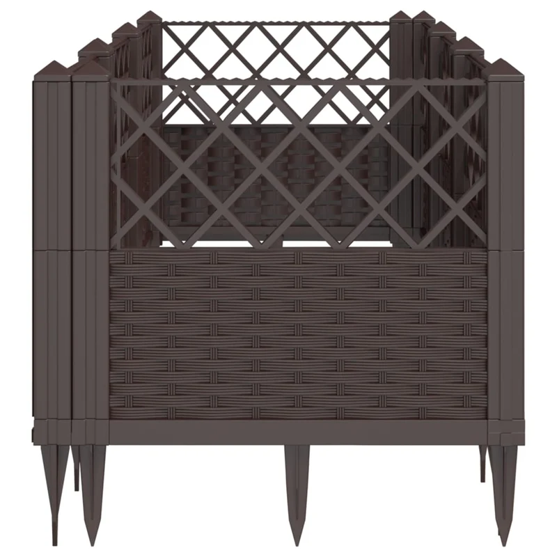 Jardinera Con Clavijas Pp Marrón 123,5x43,5x43,5 Cm