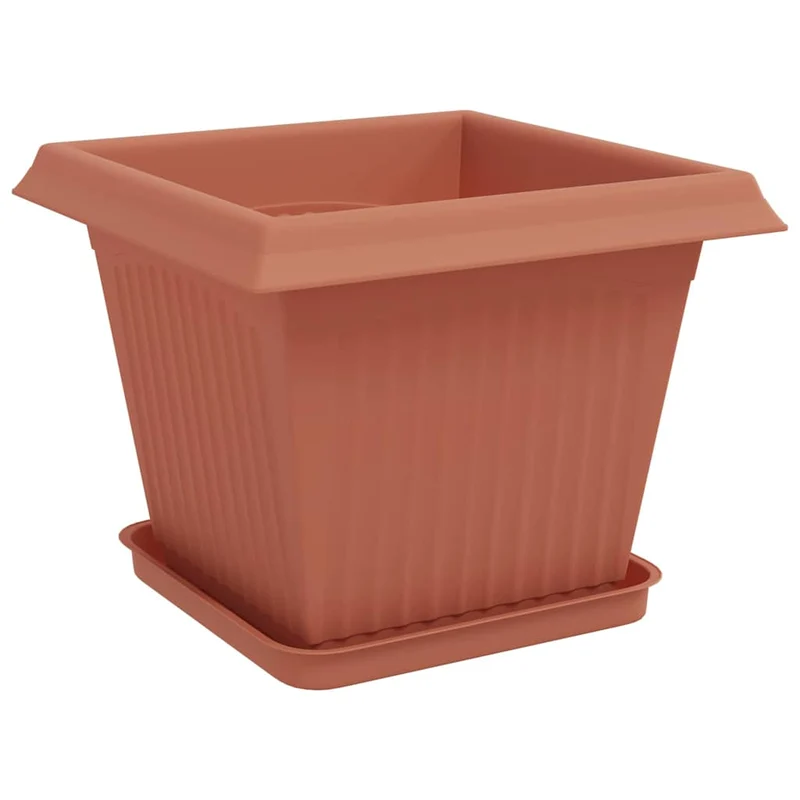 Macetas 6 Uds. Rojo Ladrillo Plástico