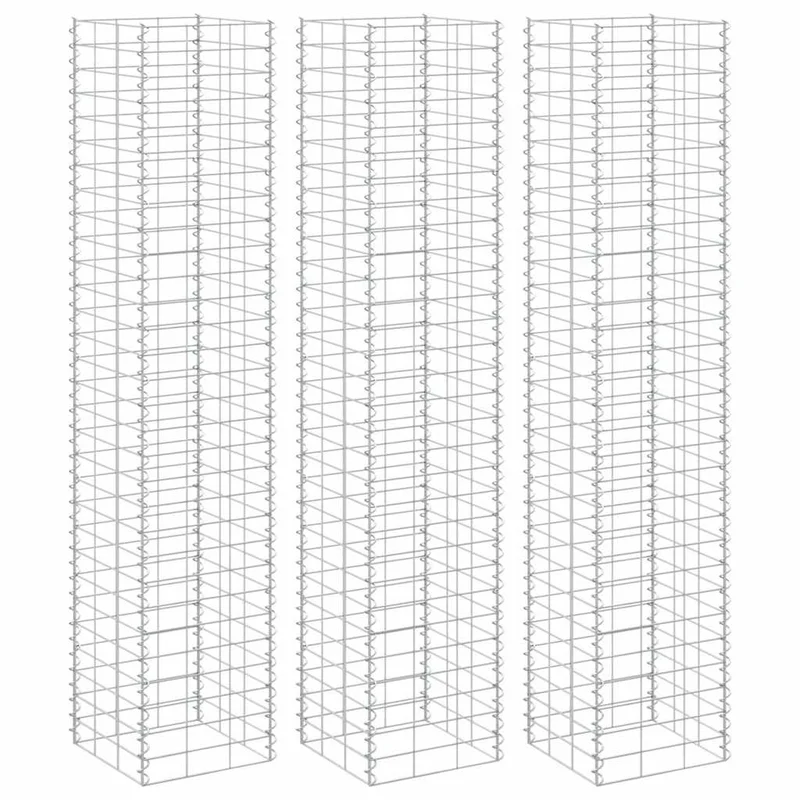 Arriates De Gaviones 3 Unidades Hierro 30x30x150 Cm