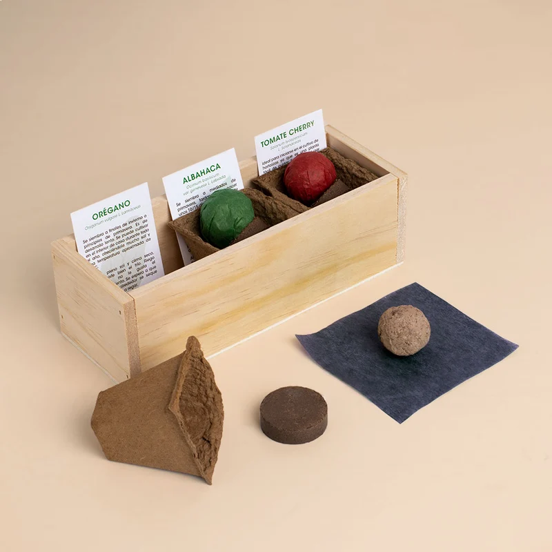Kit Autocultivo Pizza Orégano, Albahaca y Tomate Cherry | Regalo Original de Cocina - Resetea