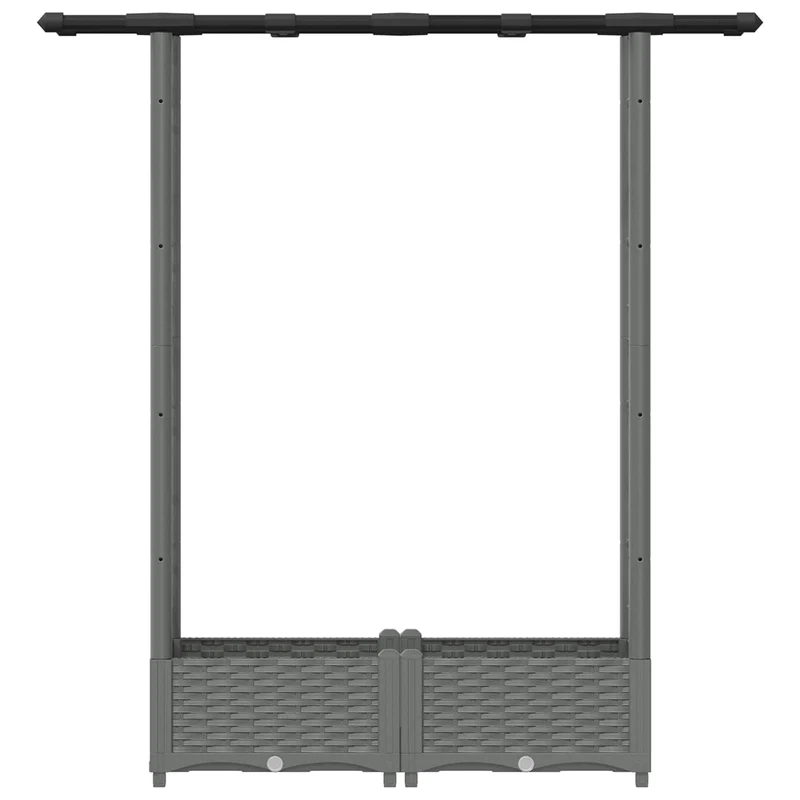 Cama Elevada Con Trellis Y Techo Gris Claro 122,5 X 40 X 121 Cm