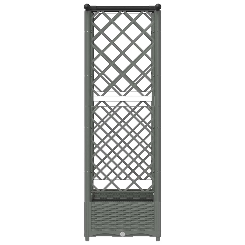 Cama Elevada Con Trellis Y Techo Gris Claro 122,5 X 40 X 121 Cm
