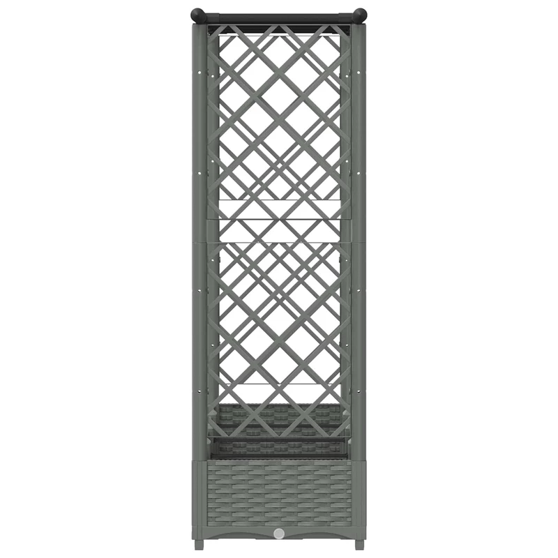 Cama Elevada Con Trellis Y Techo Gris Claro 203 X 40 X 121 Cm