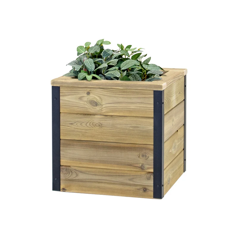 Jardinera De Madera Con Autorriego 40x40x40 Cm Nidum Hortalia