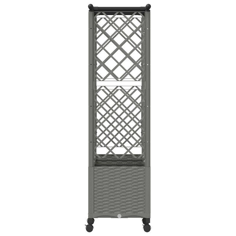 Cama Elevada Con Trellis Y Techo Gris Claro 162,5 X 40 X 142 Cm