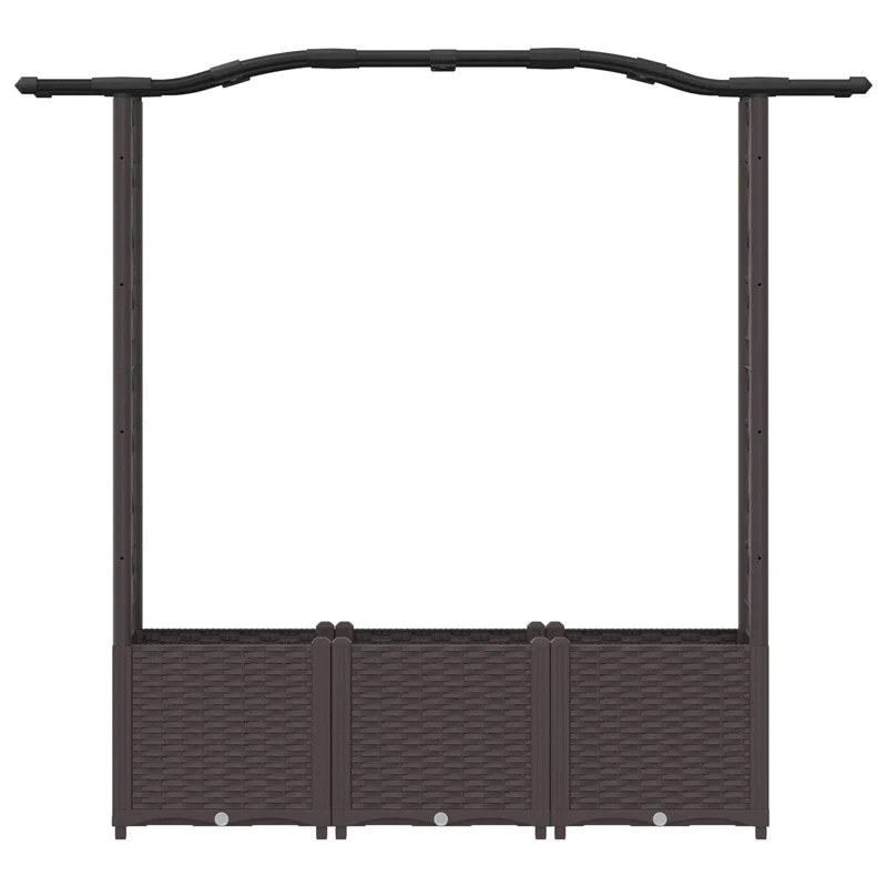 Cama Elevada Con Trellis Y Techo Marrón 164 X 40 X 138 Cm Pp