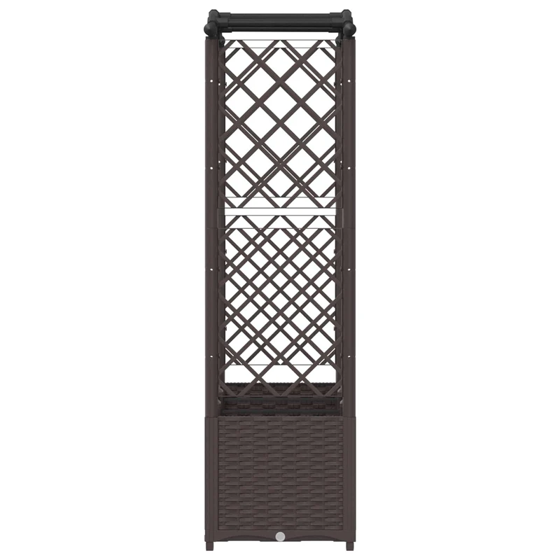 Cama Elevada Con Trellis Y Techo Marrón 164 X 40 X 138 Cm Pp