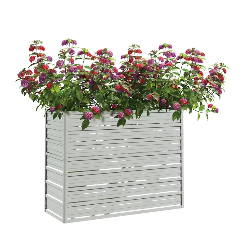 Arriate De Acero Galvanizado Plateado 100x40x77 Cm