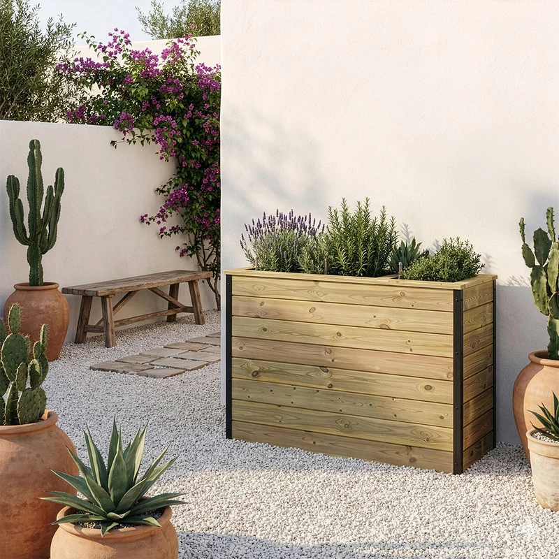 Jardinera De Madera Con Autorriego 110x40x80 Cm Nidum Hortalia