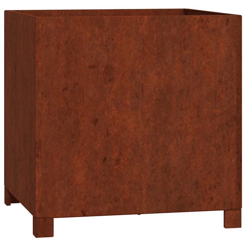 Jardineras Con Patas 2 Udss Acero Corten Oxidado 50x50x50 Cm