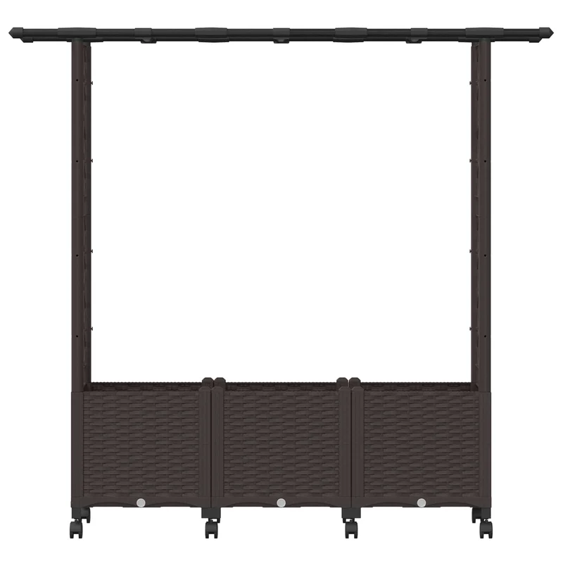 Cama Elevada Con Trellis Y Techo Marrón 162,5 X 40 X 142 Cm Pp