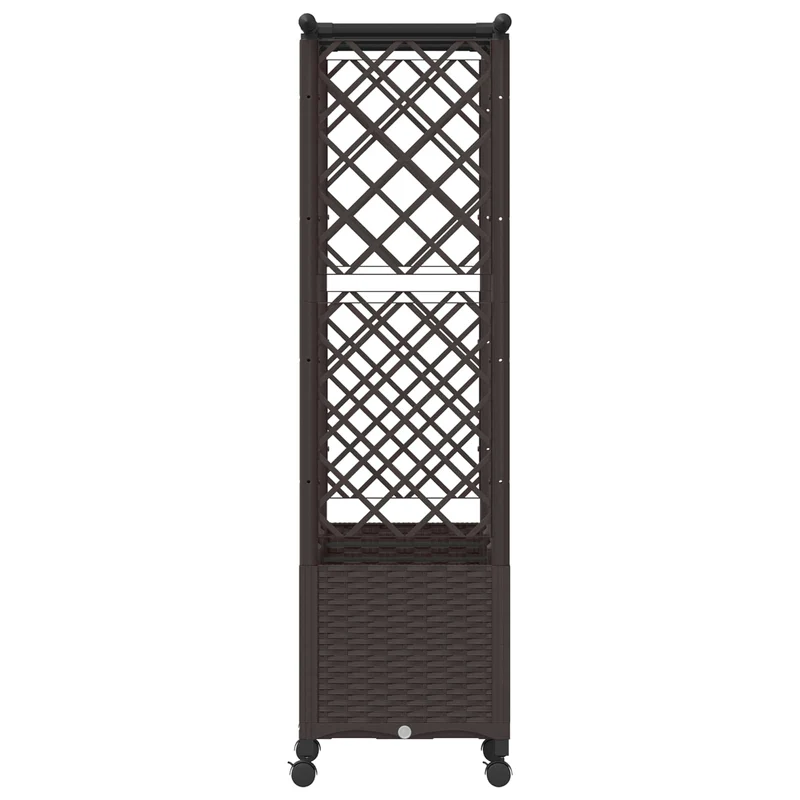 Cama Elevada Con Trellis Y Techo Marrón 162,5 X 40 X 142 Cm Pp