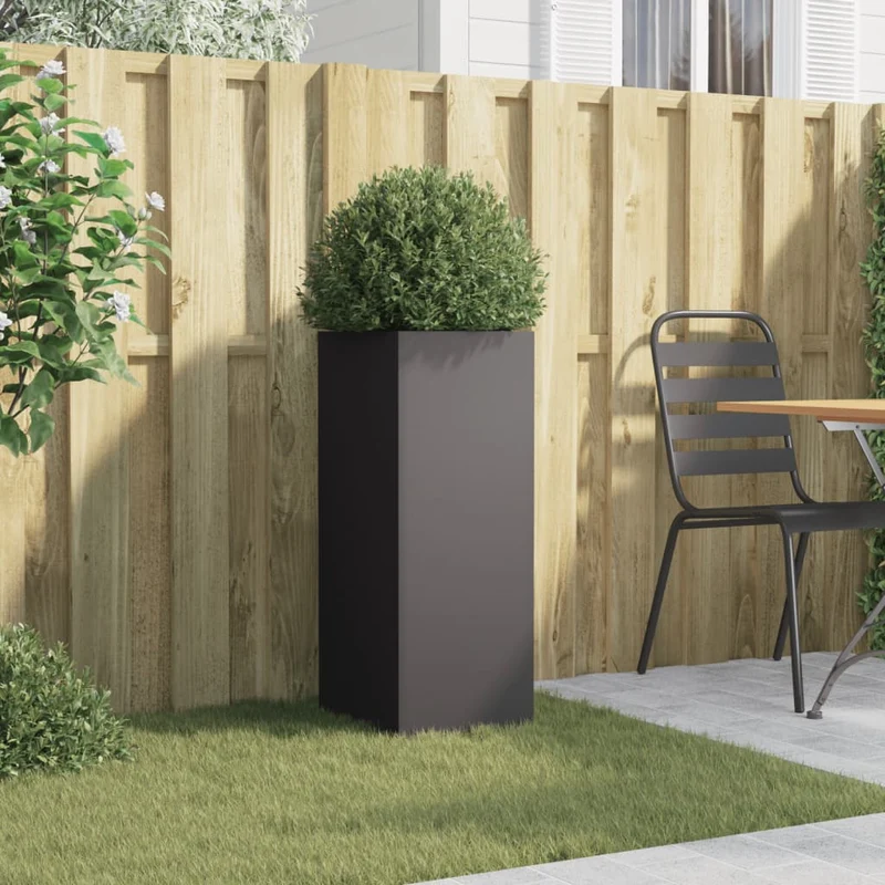 Jardinera Acero Negro 32x29x75 Cm