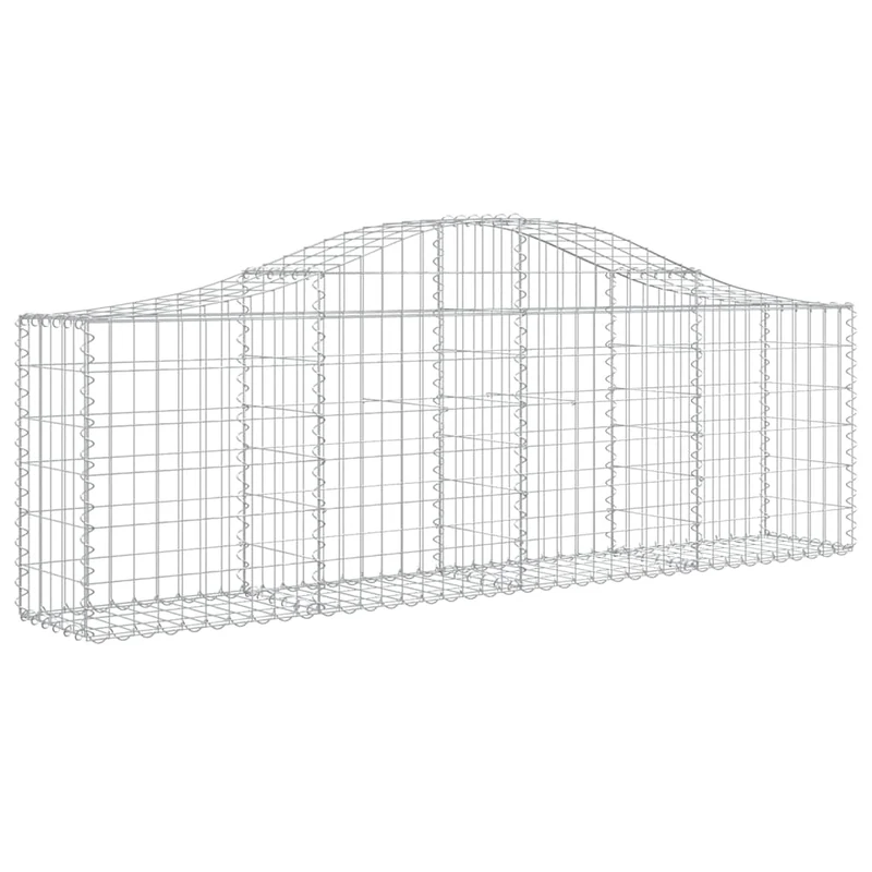 Cestas Gaviones 2 Uds Forma De Arco Hierro 200x30x60/80 Cm