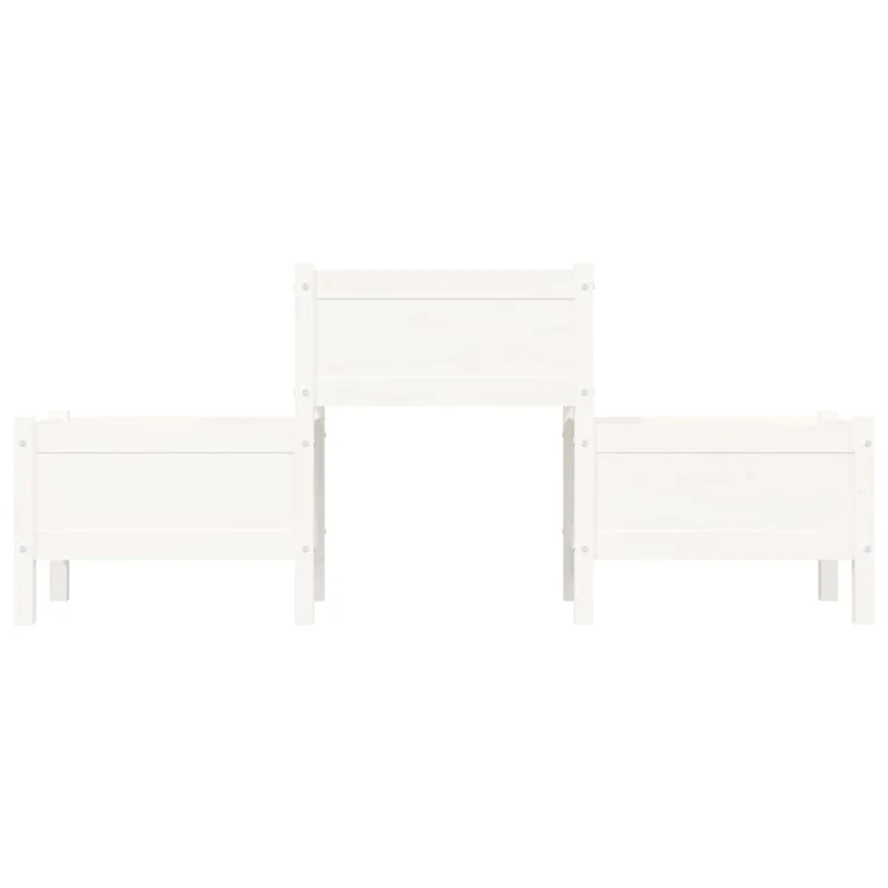 Jardinera De Madera De Pino Maciza Blanca 178,5x44x75 Cm