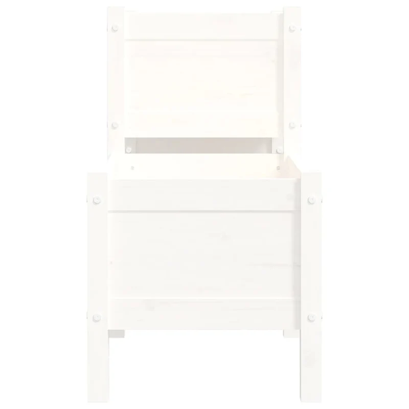 Jardinera De Madera De Pino Maciza Blanca 178,5x44x75 Cm