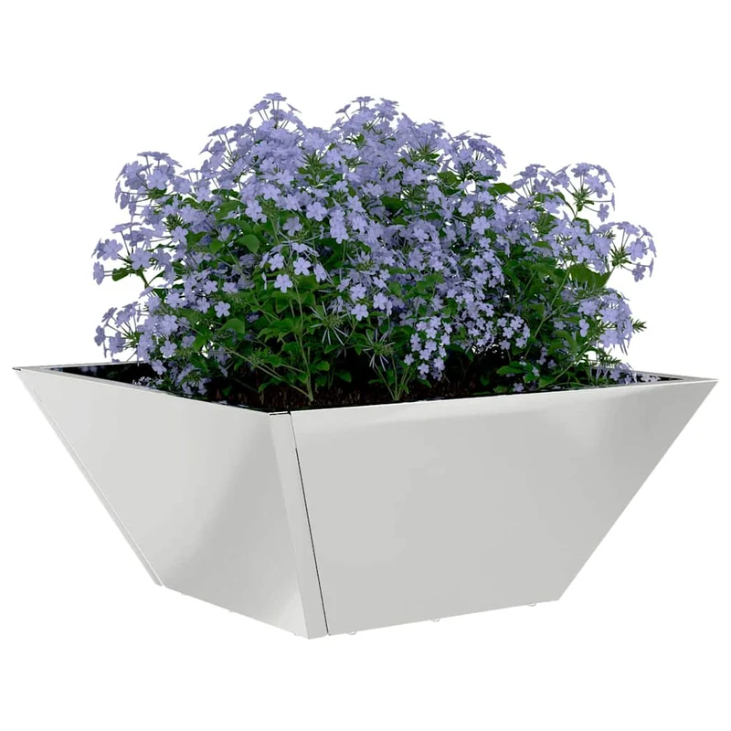 Macetero De Jardín Plateado 35 X 35 X 15 Cm Acero Galvanizado