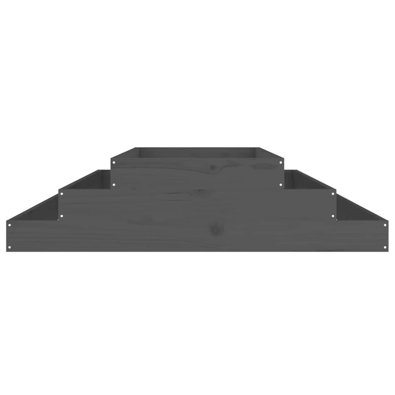 Jardinera De Madera Maciza De Pino Gris 110x110x27 Cm