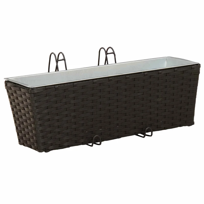 Barandilla 2 Uds. Negro 50 X 17 X 17 Cm Metal
