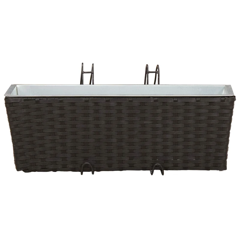 Barandilla 2 Uds. Negro 50 X 17 X 17 Cm Metal