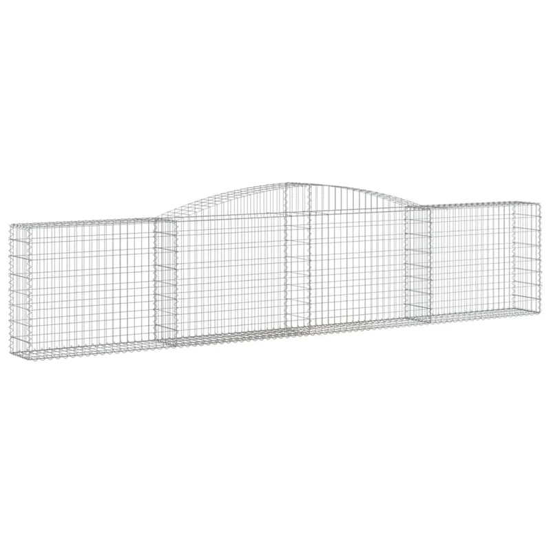 Cestas De Gaviones 4 Uds Forma De Arco Hierro 400x30x80/100 Cm