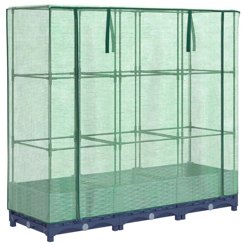 Jardinera Elevada Con Cubierta De Invernadero Aspecto Ratán 120x40x123 Cm
