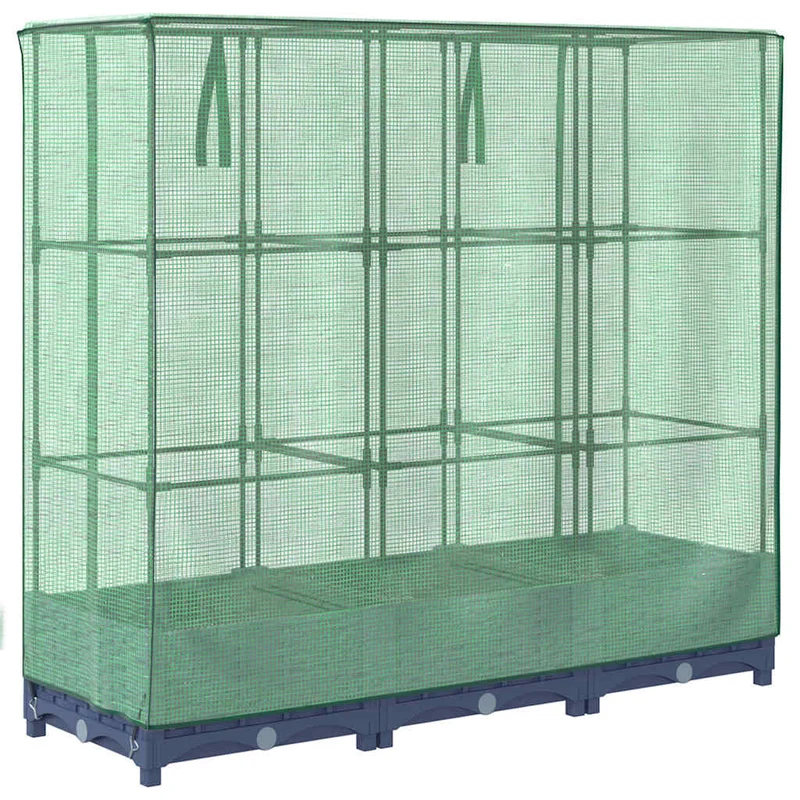 Jardinera Elevada Con Cubierta De Invernadero Aspecto Ratán 120x40x123 Cm