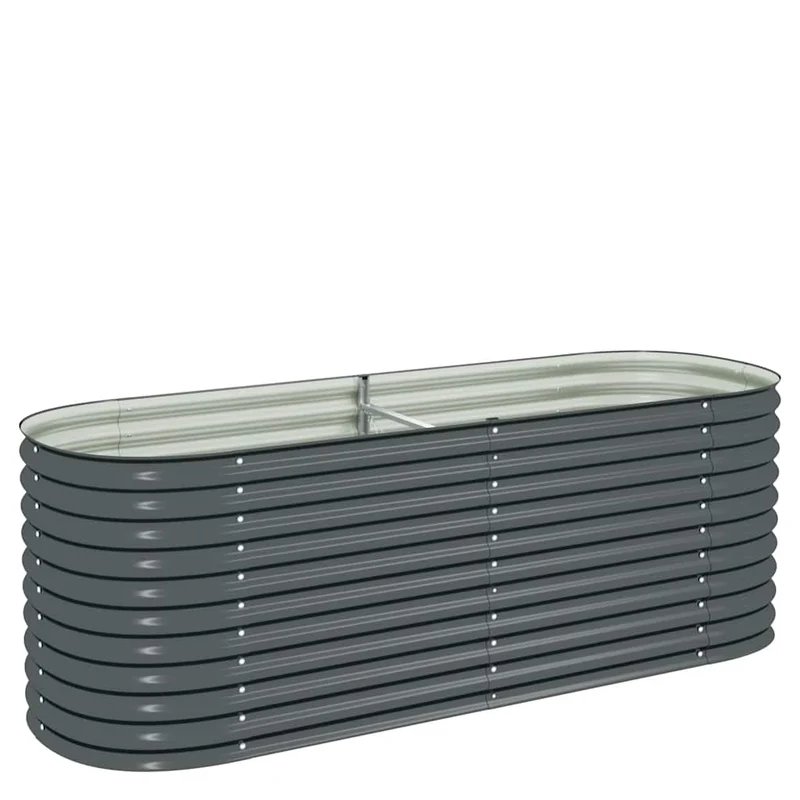 Arriate De Acero Galvanizado Gris 240x80x81 Cm