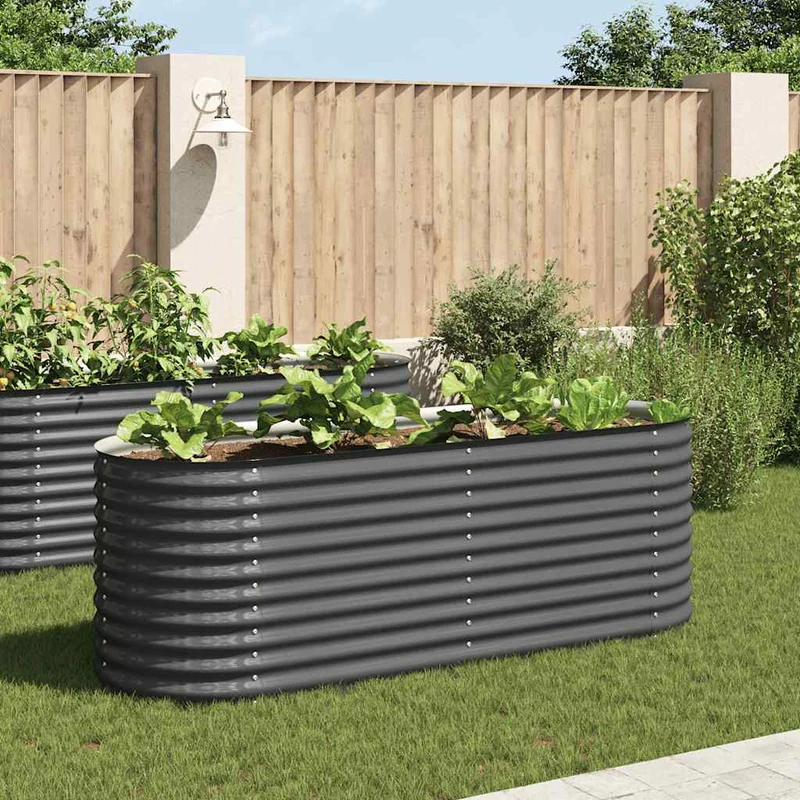 Arriate De Acero Galvanizado Gris 240x80x81 Cm