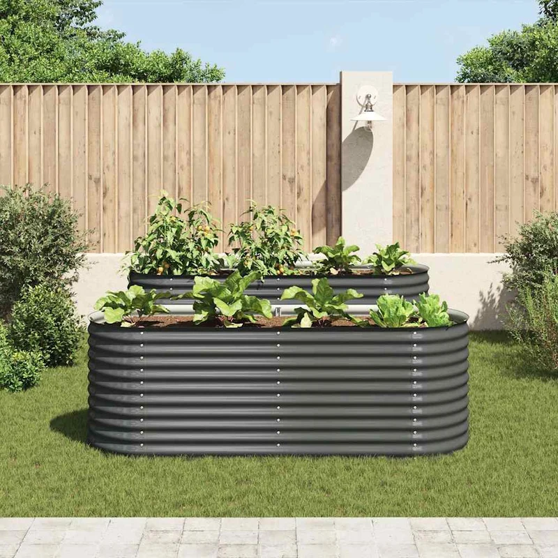 Arriate De Acero Galvanizado Gris 240x80x81 Cm
