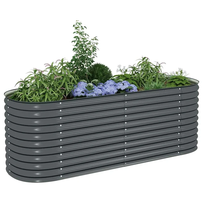 Arriate De Acero Galvanizado Gris 240x80x81 Cm