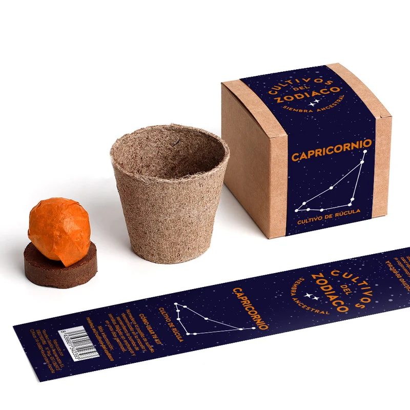 Cultivos del Zodiaco – Capricornio, Kit de Cultivo con Semillas de Rúcula - Resetea