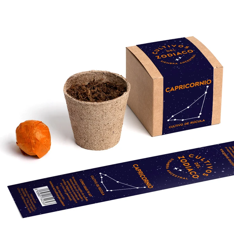Cultivos del Zodiaco – Capricornio, Kit de Cultivo con Semillas de Rúcula - Resetea