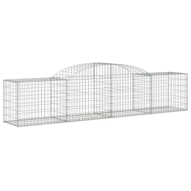 Cestas De Gaviones 9 Uds Forma De Arco Hierro 300x50x60/80 Cm