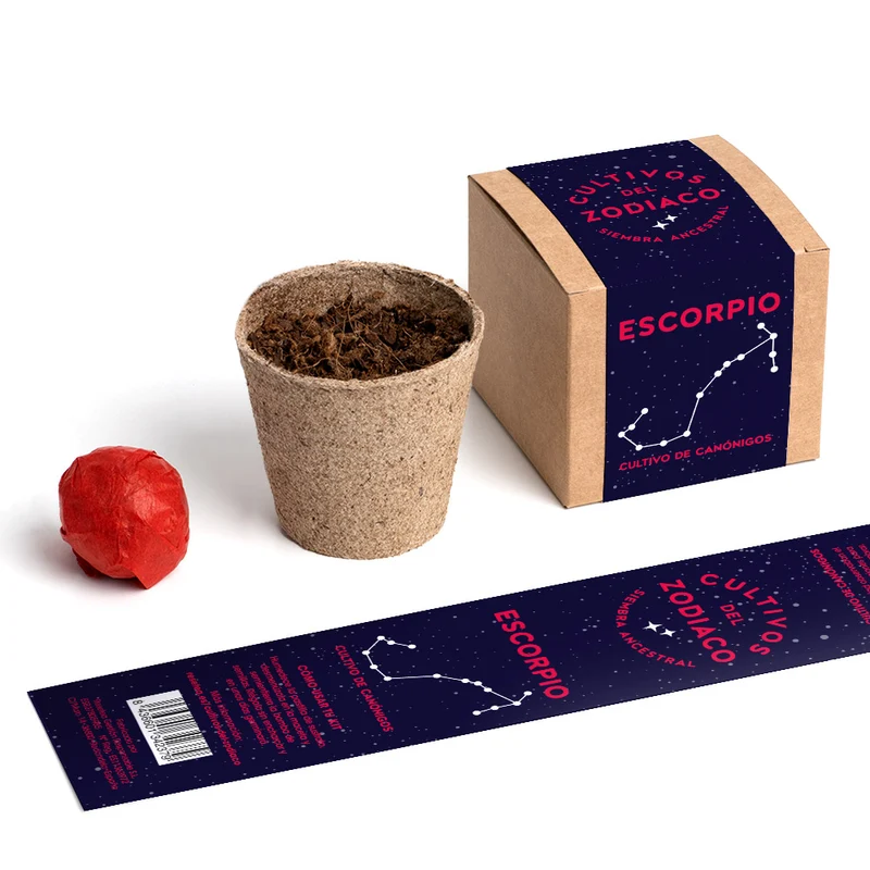 Cultivos del Zodiaco – Escorpio, Kit de Cultivo con Semillas de Canónigos - Resetea
