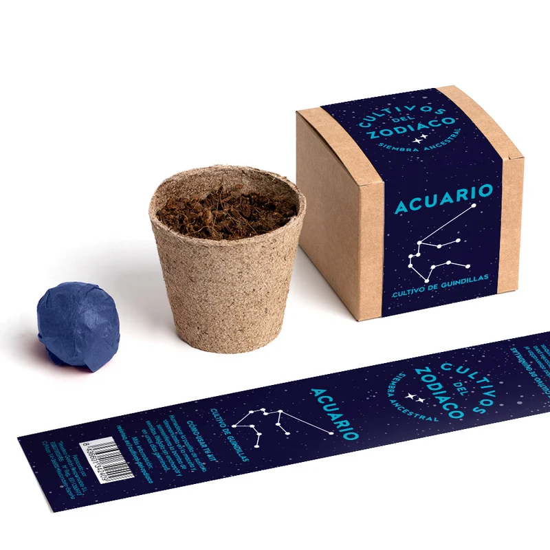 Cultivos del Zodiaco – Acuario, Kit de Cultivo con Semillas de Guindilla - Resetea