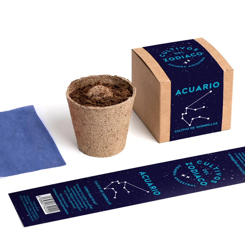 Cultivos del Zodiaco – Acuario, Kit de Cultivo con Semillas de Guindilla - Resetea