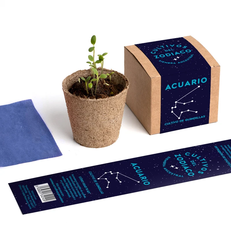 Cultivos del Zodiaco – Acuario, Kit de Cultivo con Semillas de Guindilla - Resetea