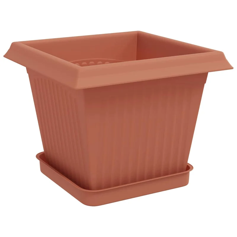Macetas 24 Uds. Rojo Ladrillo Plástico