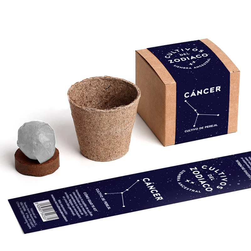 Cultivos del Zodiaco – Cáncer, Kit de Cultivo con Semillas de Perejil - Resetea