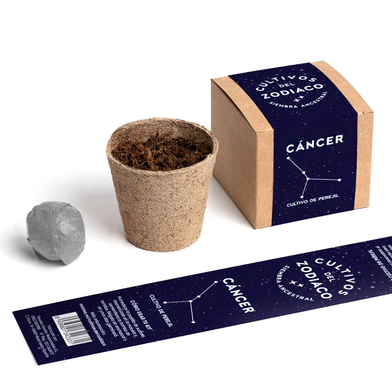 Cultivos del Zodiaco – Cáncer, Kit de Cultivo con Semillas de Perejil - Resetea