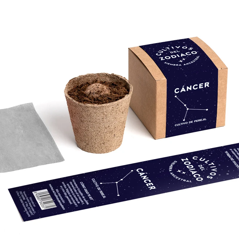 Cultivos del Zodiaco – Cáncer, Kit de Cultivo con Semillas de Perejil - Resetea