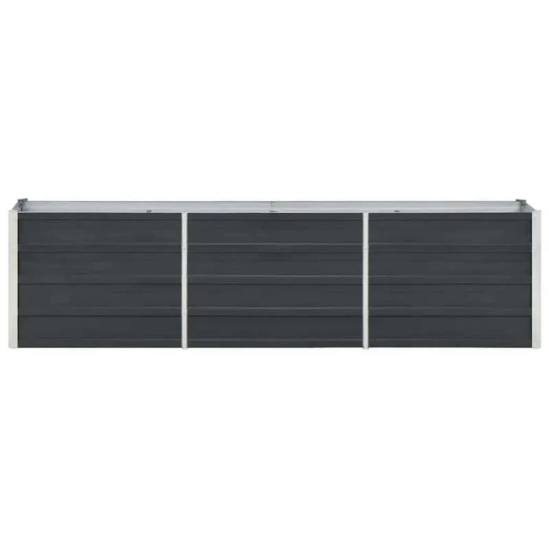 Arriate De Acero Galvanizado Gris Antracita 240x40x45 Cm