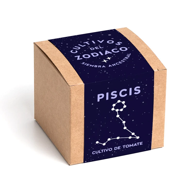 Cultivos del Zodiaco – Piscis, Kit de Cultivo con Semillas de Tomate, Regalo Astrológico - Resetea