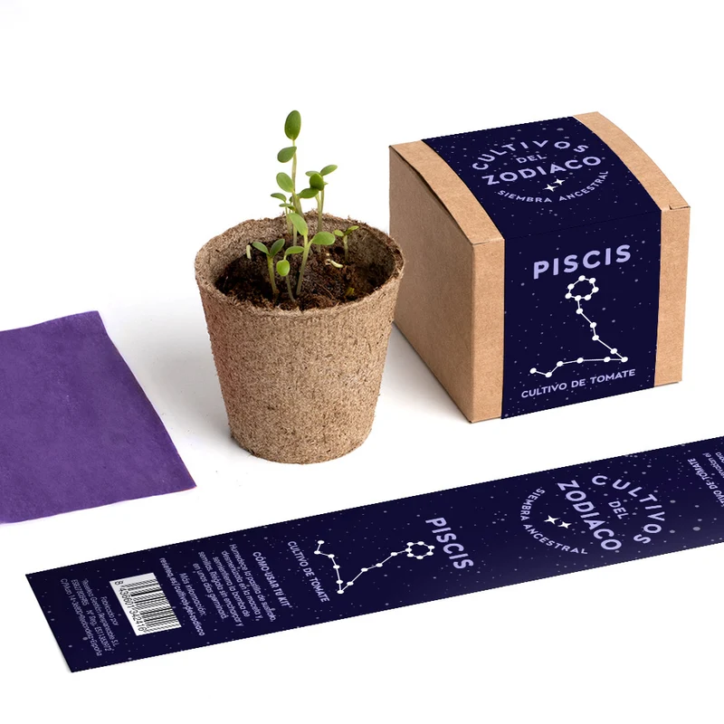 Cultivos del Zodiaco – Piscis, Kit de Cultivo con Semillas de Tomate, Regalo Astrológico - Resetea
