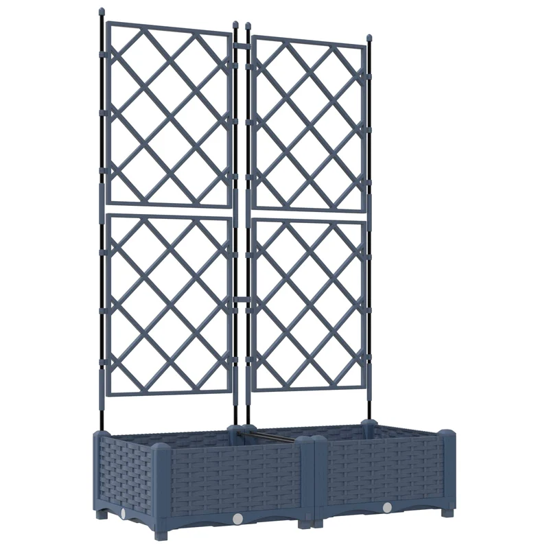 Macetero De Jardín 2 Uds. Gris 80 X 40 X 125,5 Cm Pp